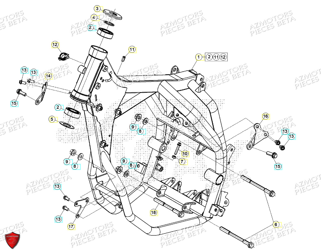 Chassis BETA Pièces BETA MOTARD RR 125 4T R 2024
