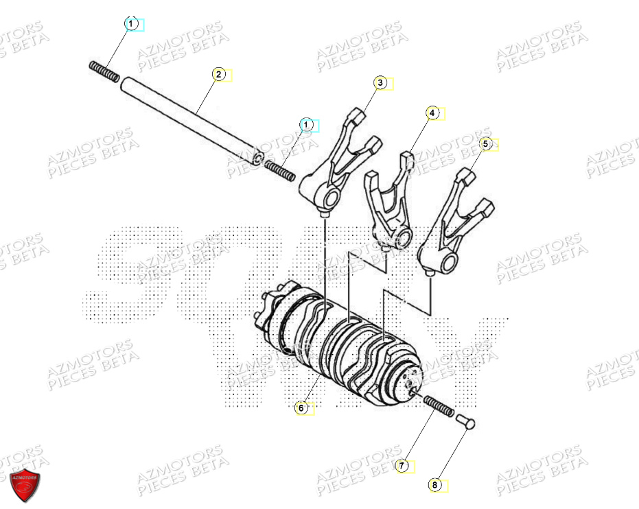 COMMANDE BOITE A VITESSES BETA MOTARD 125 4T R 2024