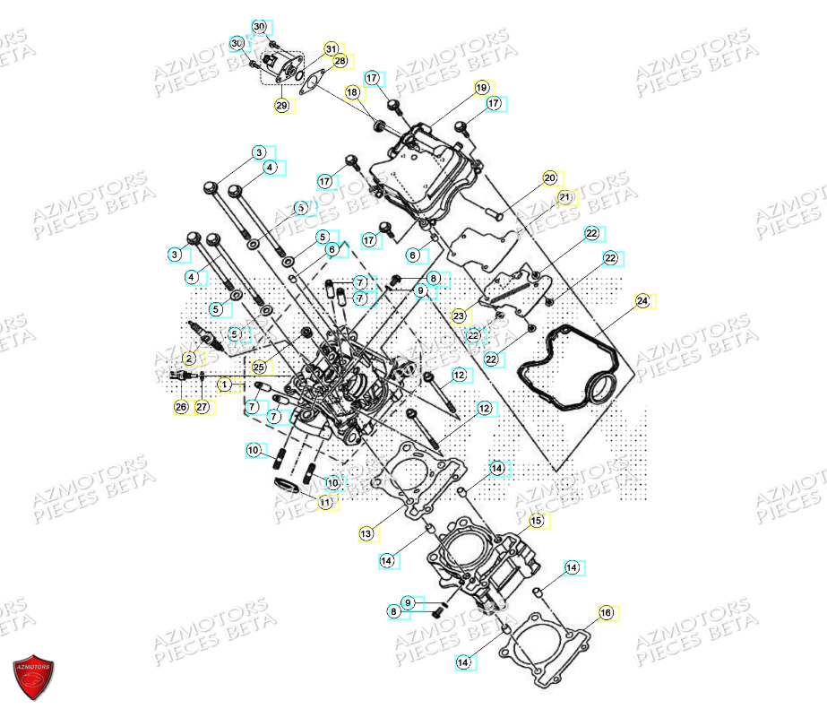 CULASSE BOUGIE BETA MOTARD 125 4T R 2024