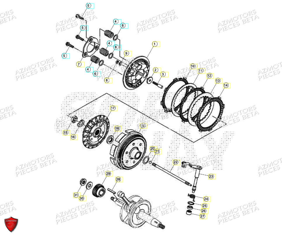 Embrayage BETA Pièces BETA MOTARD RR 125 4T R 2024