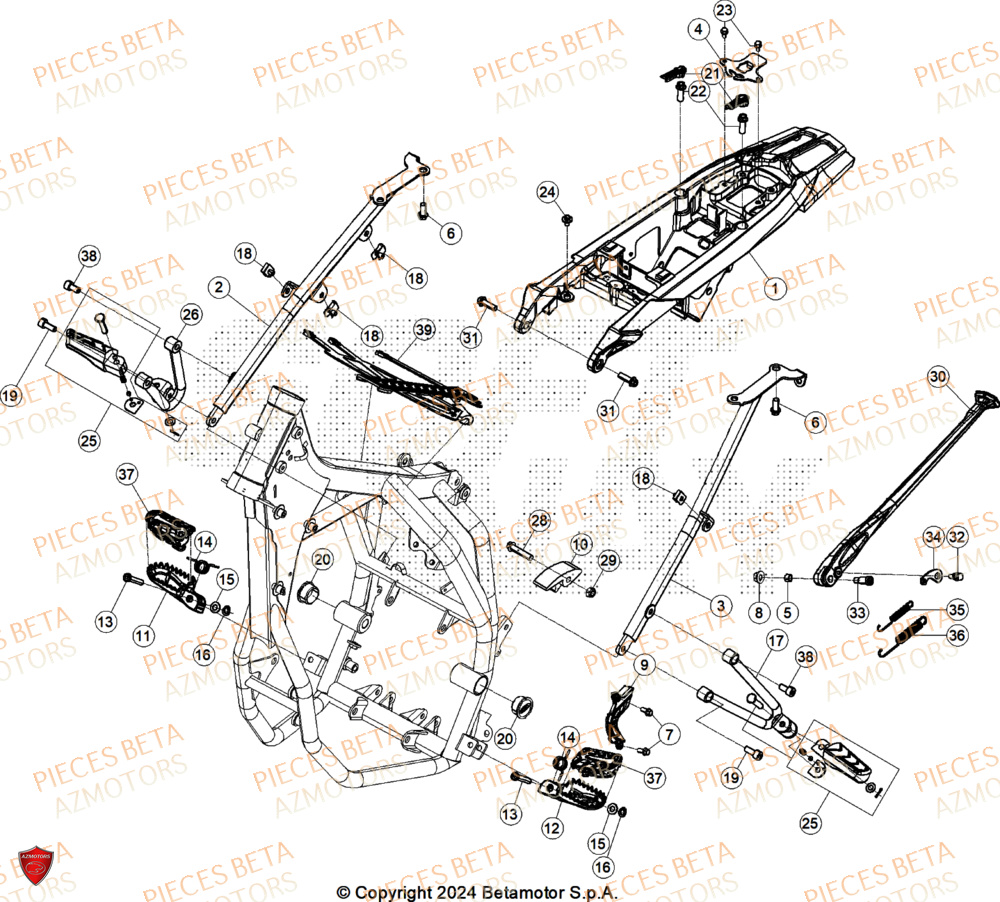 Accessoires Du Chassis BETA Pièces BETA MOTARD RR 125 4T R 2025