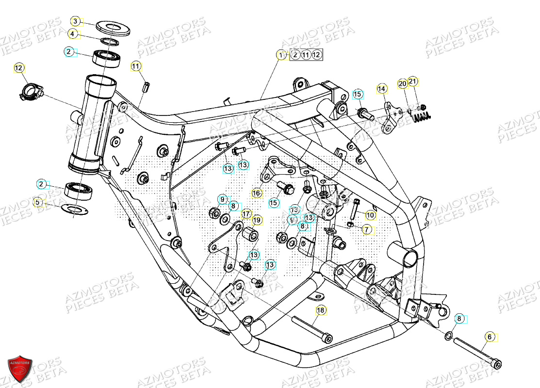 Chassis BETA Pièces BETA MOTARD RR 125 4T T 2024