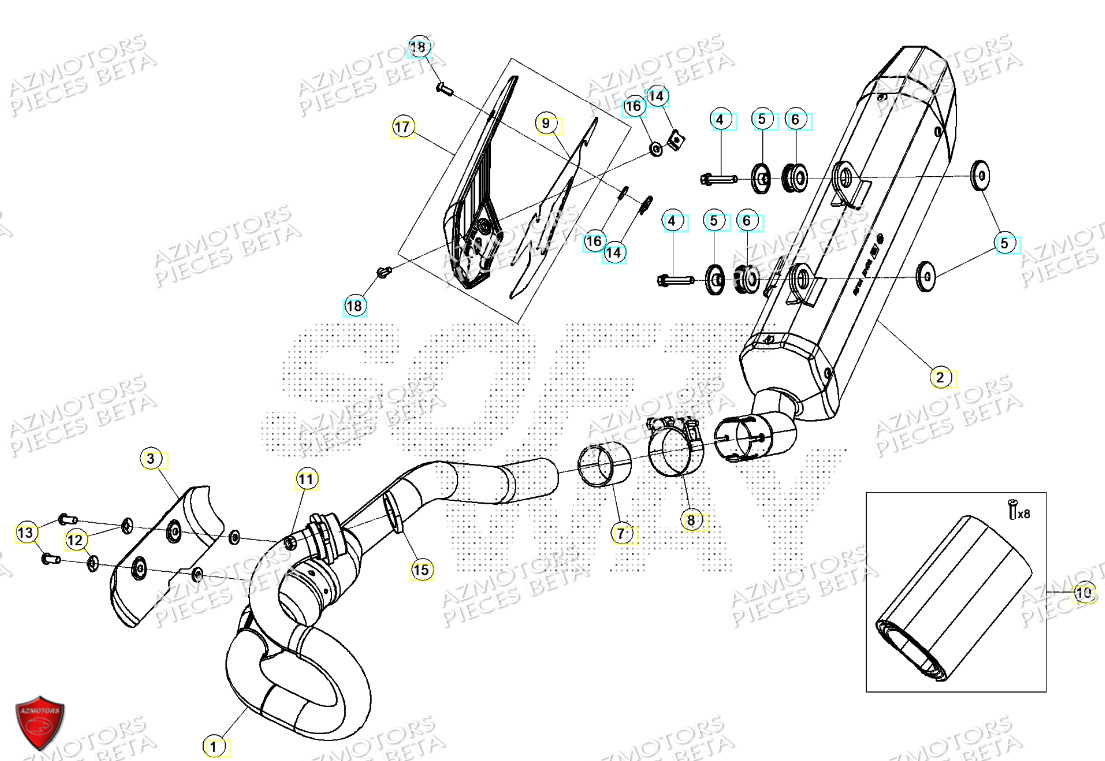 ECHAPPEMENT BETA MOTARD 125 4T T 2024