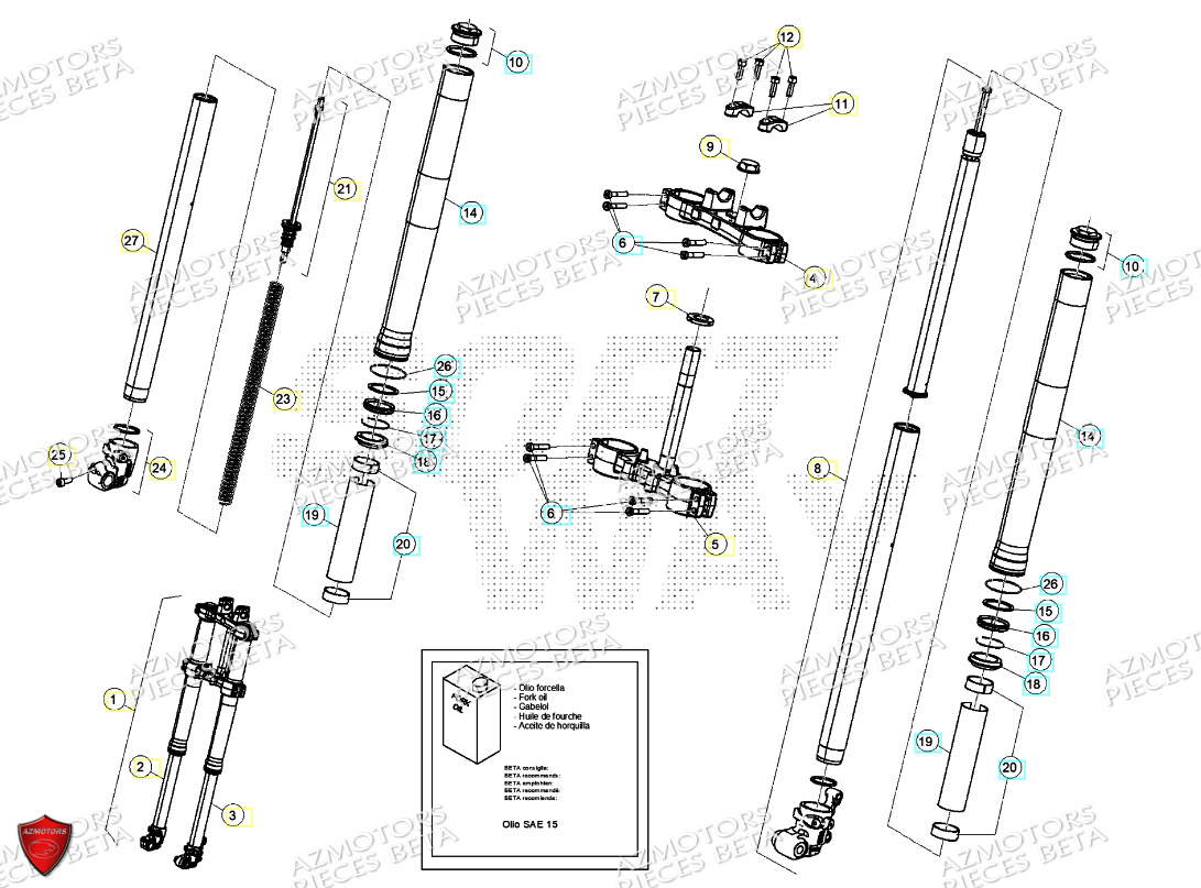 Fourche BETA Pièces BETA MOTARD RR 125 4T T 2024