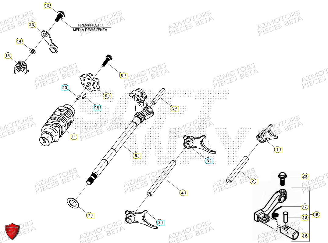 Levier De Boite De Vitesses BETA Pièces BETA MOTARD RR 125 4T T 2024