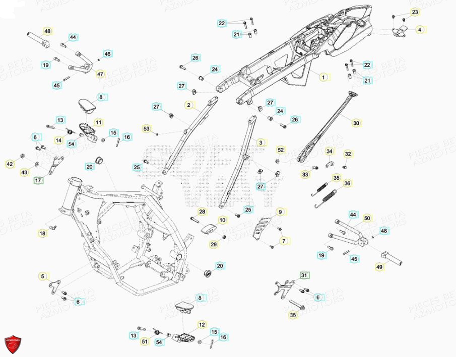 Accessoires Du Chassis Du 0100366 A 0100387 BETA Pièces BETA RR Motard 125 LC - 2013/2014