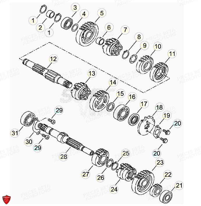 BOITE A VITESSES BETA MOTARD 125 LC MY13 MY14