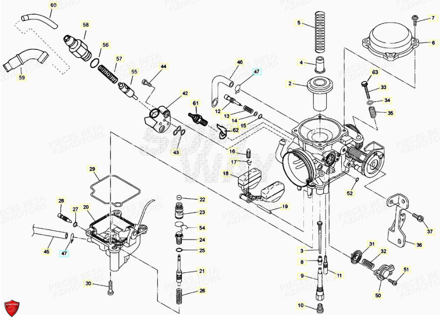 Carburateur Detail BETA Pièces BETA RR Motard 125 LC - 2013/2014