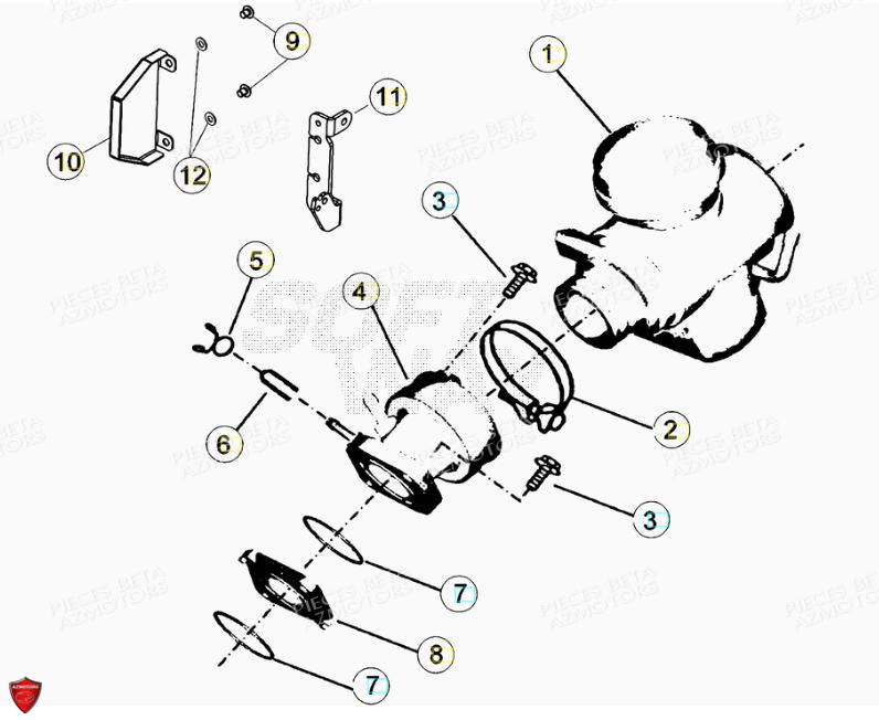 Carburateur Keihin D 29 BETA Pièces BETA RR Motard 125 LC - 2013/2014