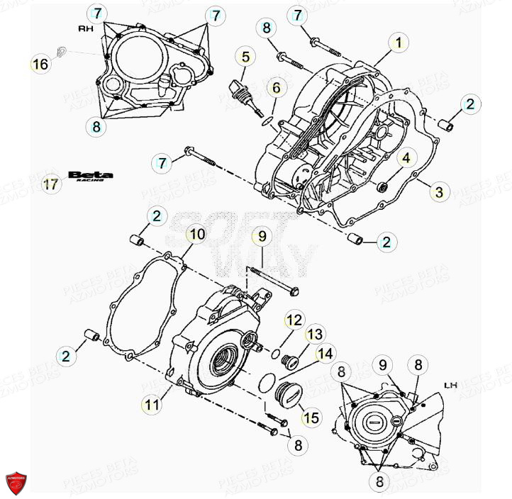 Carters Couvercles BETA Pièces BETA RR Motard 125 LC - 2013/2014