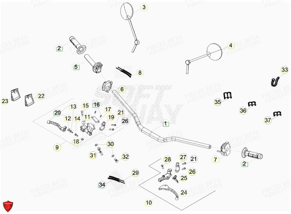 Commandes Guidon BETA Pièces BETA RR Motard 125 LC - 2013/2014