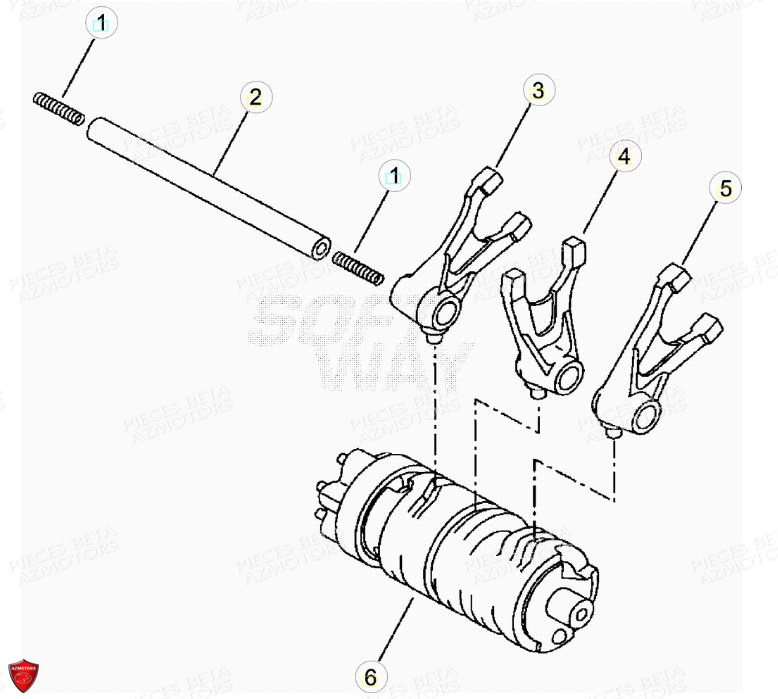 Commande Boite A Vitesses Fourchettes BETA Pièces BETA RR Motard 125 LC - 2013/2014