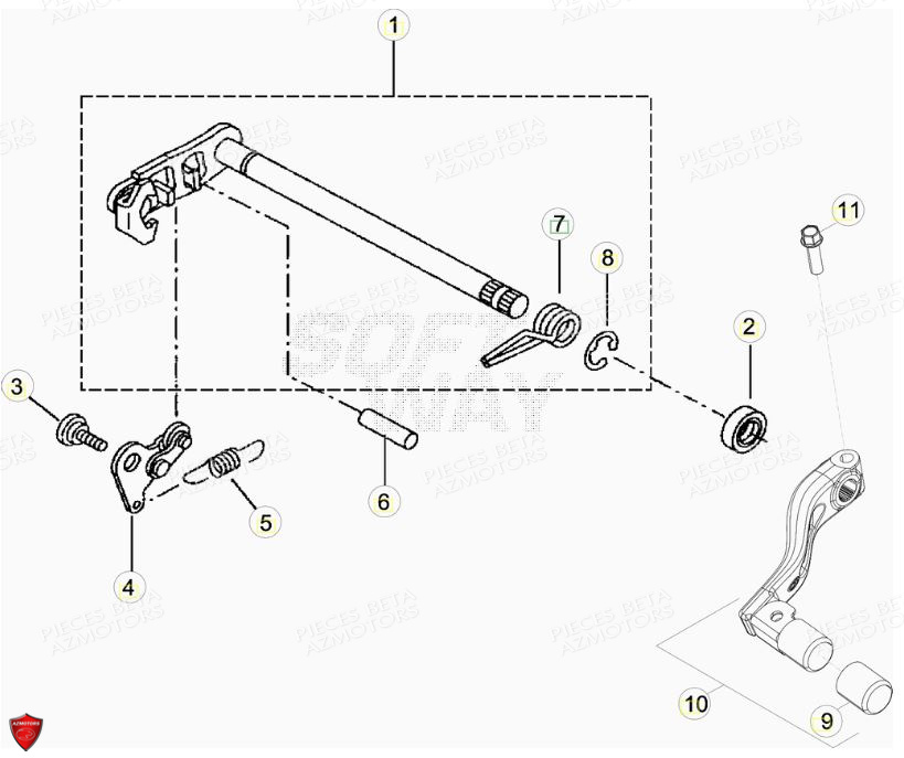 Commande Levier De Vitesses BETA Pièces BETA RR Motard 125 LC - 2013/2014