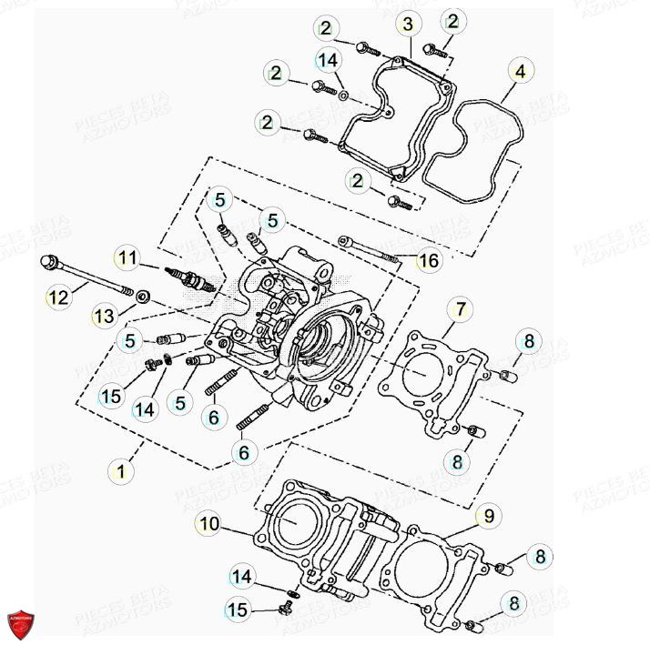 Culasse BETA Pièces BETA RR Motard 125 LC - 2013/2014