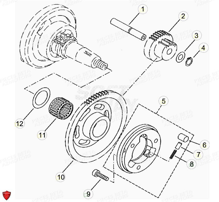 Demarreur Roue Libre BETA Pièces BETA RR Motard 125 LC - 2013/2014