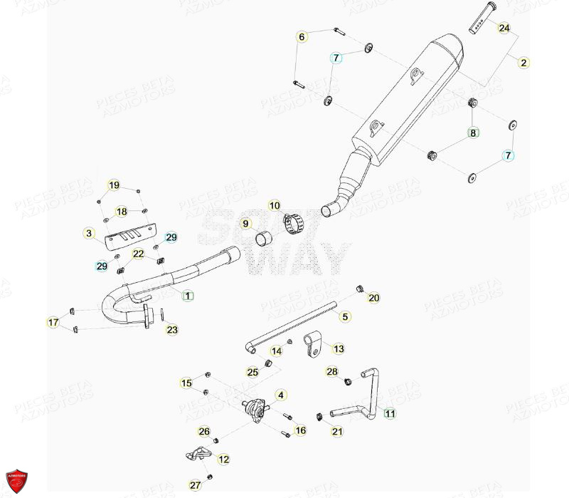 Echappement BETA Pièces BETA RR Motard 125 LC - 2013/2014