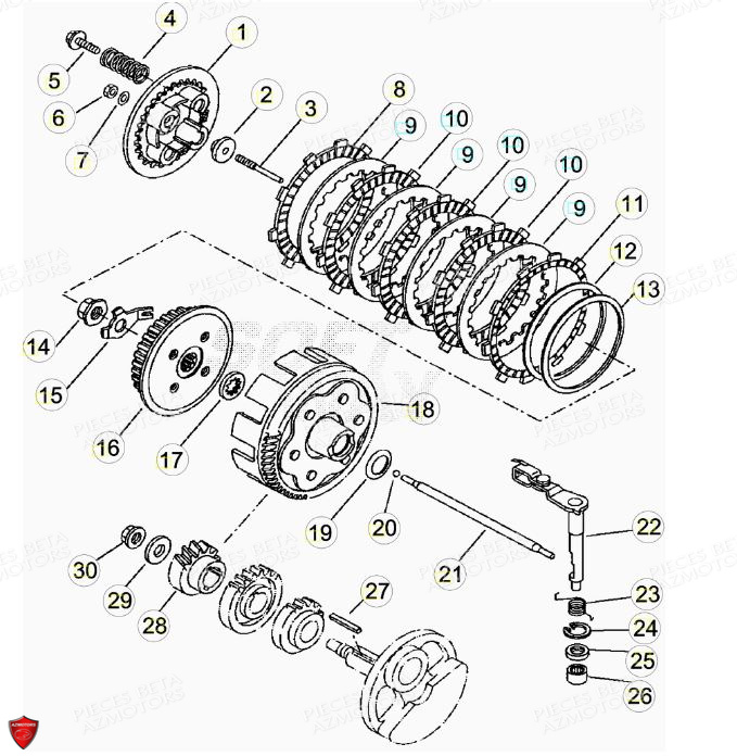 EMBRAYAGE BETA MOTARD 125 LC MY13 MY14