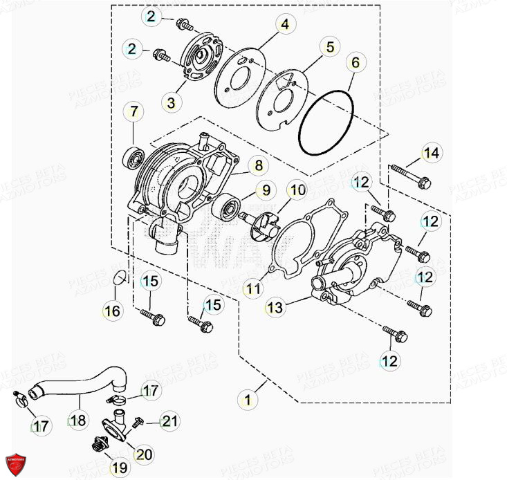 Pompe A Eau BETA Pièces BETA RR Motard 125 LC - 2013/2014