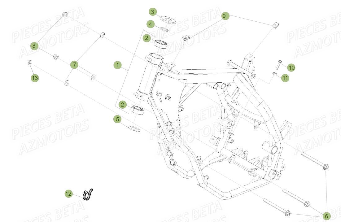 CHASSIS BETA Pièces BETA RR Motard 125 LC - 2015
 