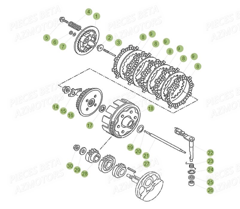 Embrayage Du No Serie 0 A 100515 BETA Pièces BETA RR Motard 125 LC - 2015