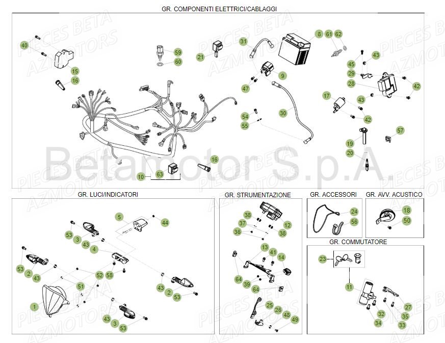 EQUIPEMENT_ELECTRIQUE BETA Pièces BETA RR Motard 125 LC - 2015
 