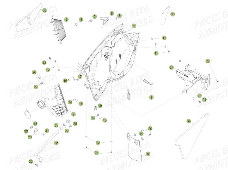 FILTRE_A_AIR BETA Pièces BETA RR Motard 125 LC - 2015
 