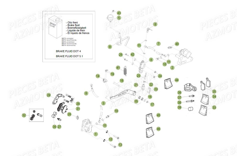 FREINS BETA Pièces BETA RR Motard 125 LC - 2015
 