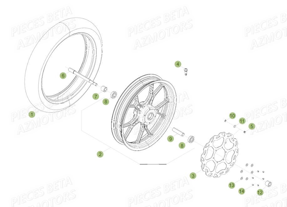 Roue Avant BETA Pièces BETA RR Motard 125 LC - 2015
