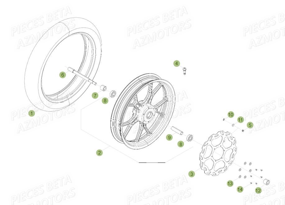 ROUE AVANT pour MOTARD 125 LC MY15