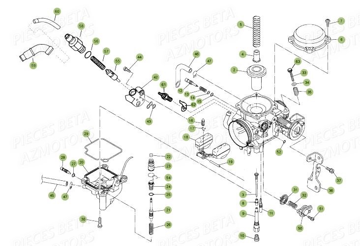 Carburateur Details BETA Pièces BETA RR Motard 125 LC - 2016