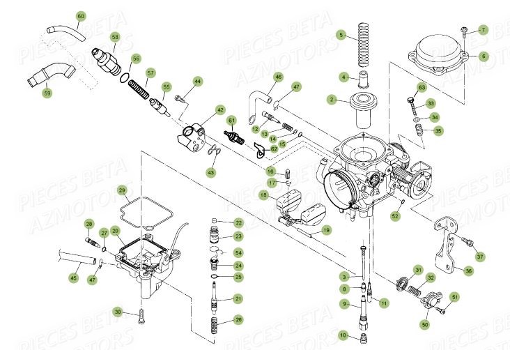 CARBURATEUR DETAILS BETA MOTARD 125 LC MY16