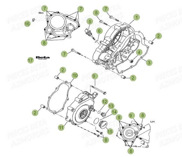Carter D Embrayage BETA Pièces BETA RR Motard 125 LC - 2016