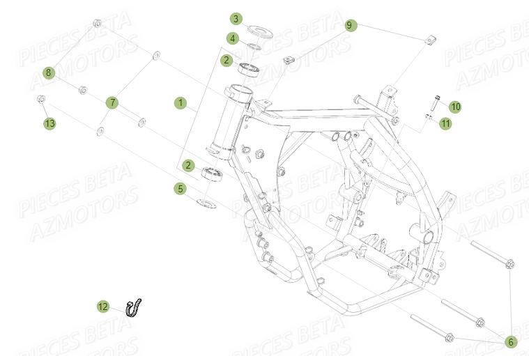 Chassis BETA Pièces BETA RR Motard 125 LC - 2016
