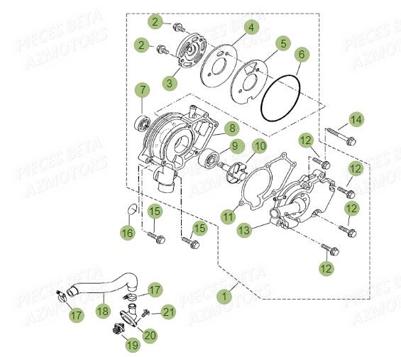 POMPE A EAU pour MOTARD 125 LC MY16