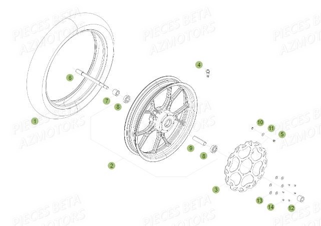 Roue Avant BETA Pièces BETA RR Motard 125 LC - 2016