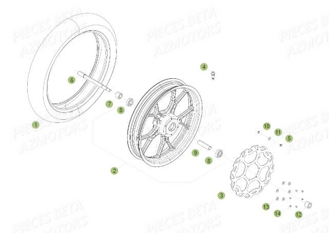 ROUE_AVANT BETA Pièces BETA RR Motard 125 LC - 2016
 