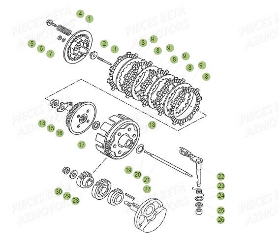 Transmission BETA Pièces BETA RR Motard 125 LC - 2016