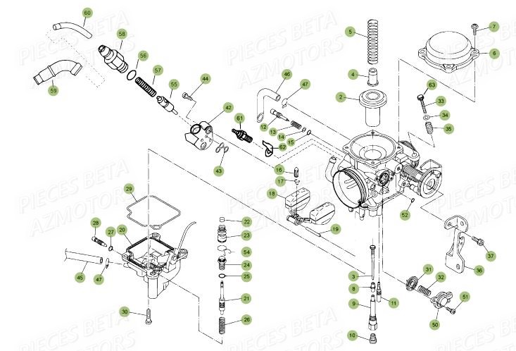 Carburateur Details BETA Pièces BETA RR Motard 125 LC - 2017