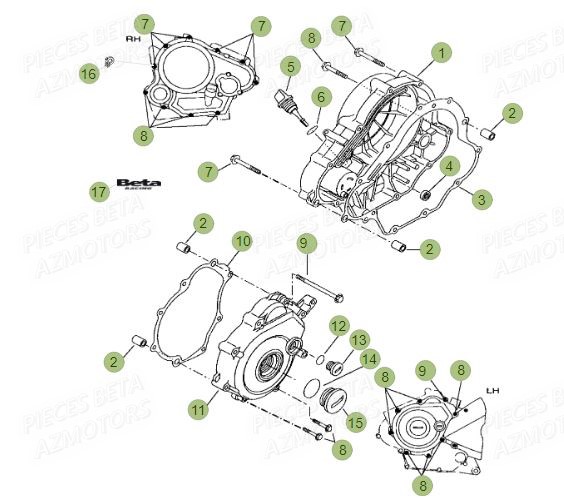 Carter D Embrayage BETA Pièces BETA RR Motard 125 LC - 2017