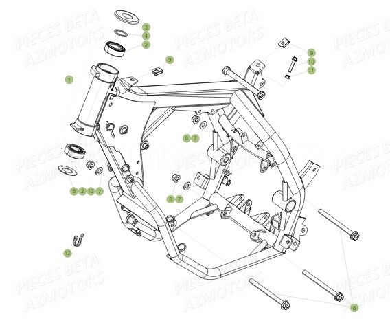 Chassis BETA Pièces BETA RR Motard 125 LC - 2017