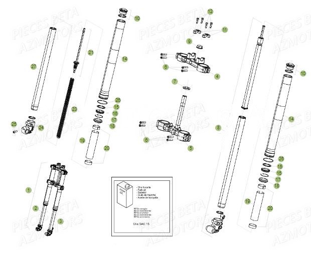 FOURCHE BETA Pièces BETA RR Motard 125 LC - 2017
 

