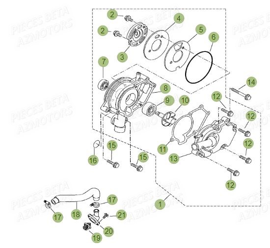 POMPE A EAU pour MOTARD 125 LC MY17