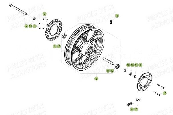 Roue Arriere BETA Pièces BETA RR Motard 125 LC - 2017