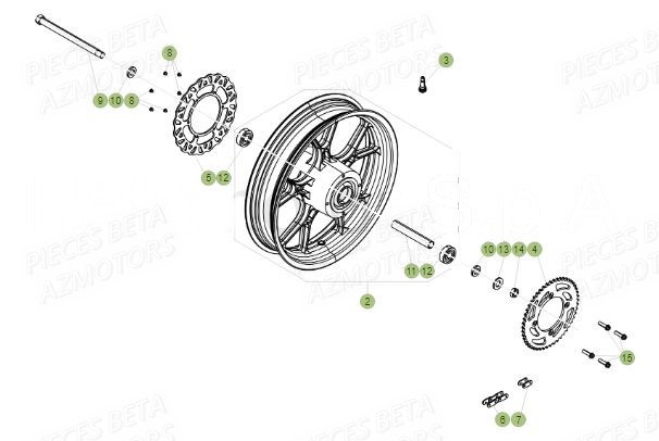 Roue Arriere BETA Pièces BETA RR Motard 125 LC - 2017