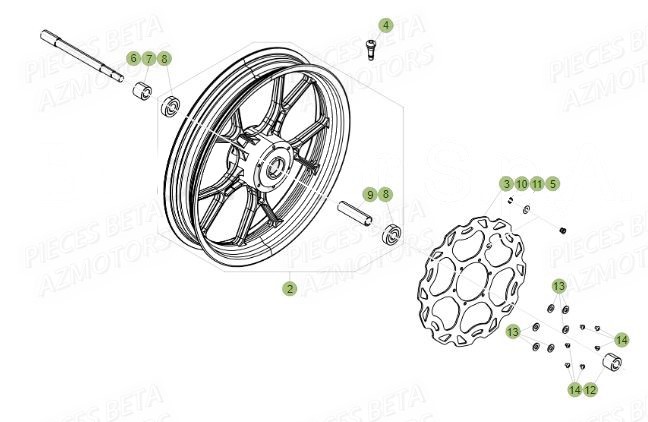 ROUE AVANT pour MOTARD 125 LC MY17