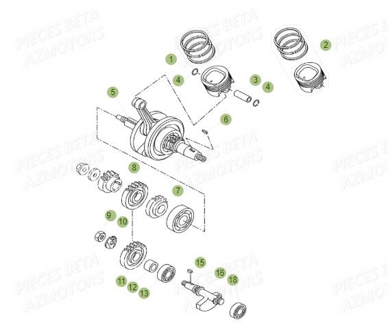 Vilebrequin BETA Pièces BETA RR Motard 125 LC - 2017