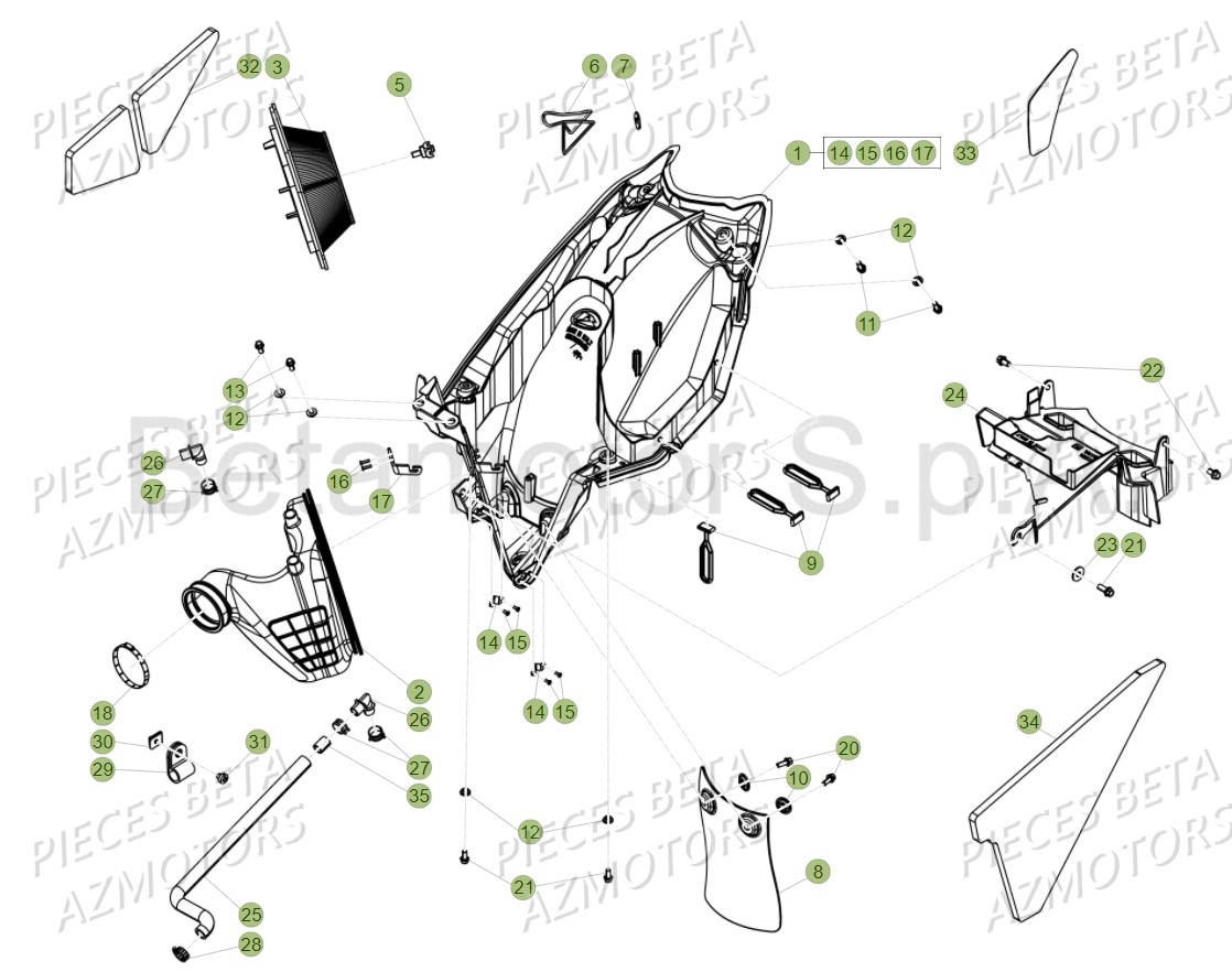 BOITIER DU FILTRE pour MOTARD 125 LC MY18