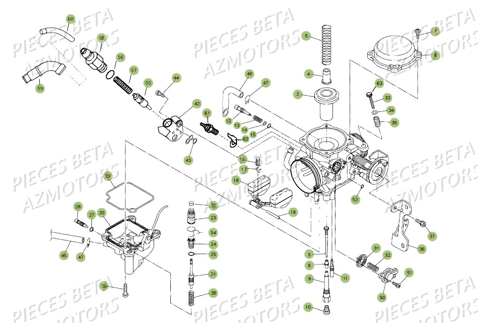 Carburateur Detail BETA Pièces BETA RR Motard 125 LC - 2018