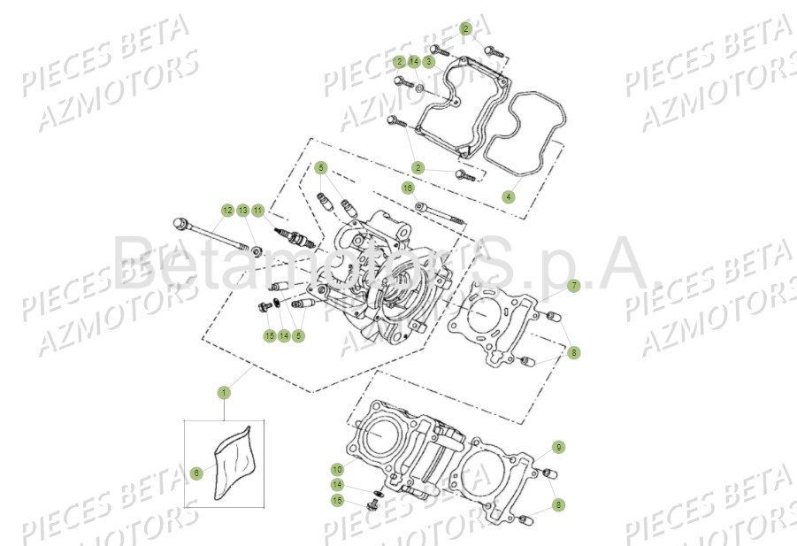 CULASSE CYLINDRE BETA MOTARD 125 LC MY18