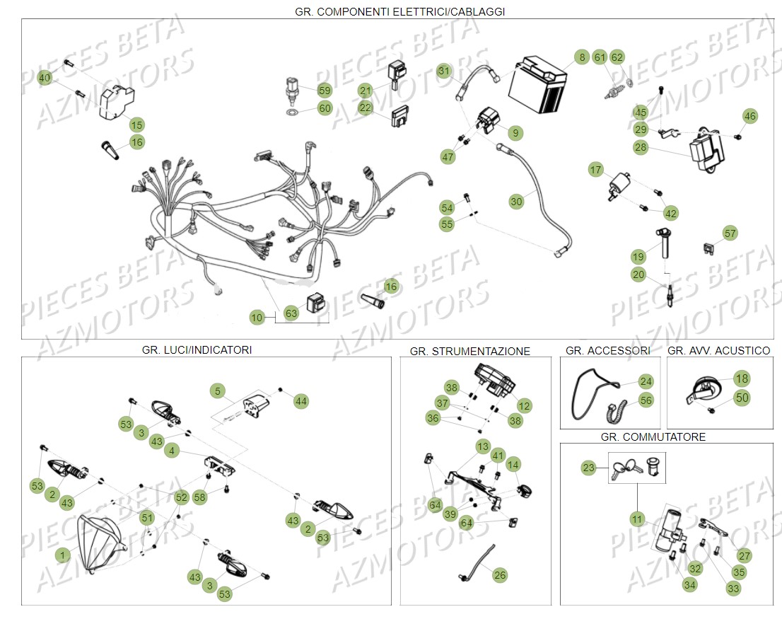 INSTALLATION_ELECTRQIUE BETA Pièces BETA RR Motard 125 LC - 2018
 
